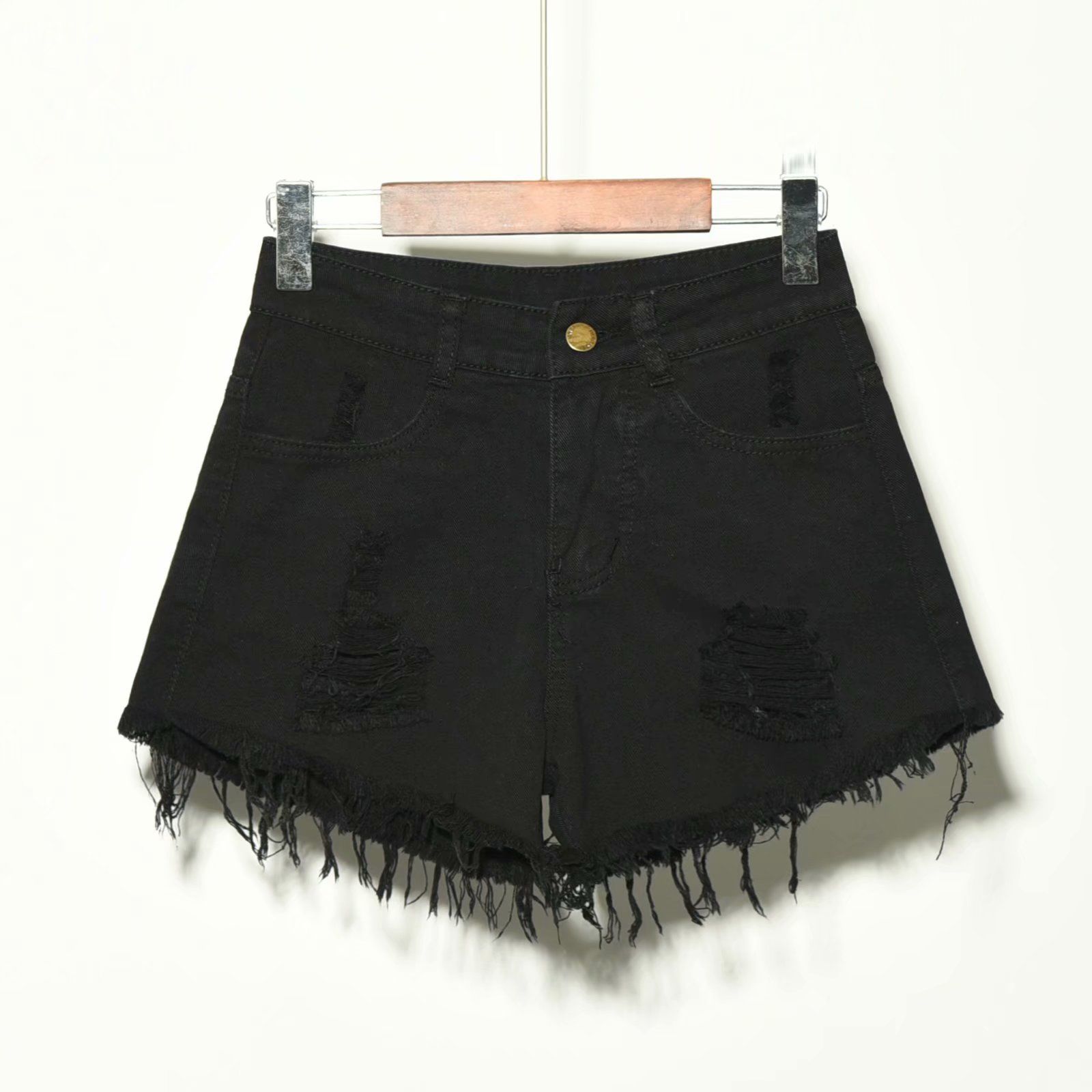 Damskie dżinsowe szorty z wyso – Shorts Denim Frayed recenzja i cena