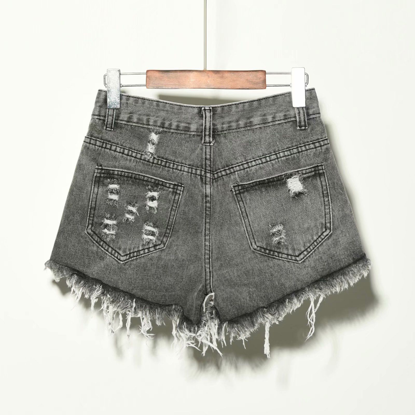 Damskie dżinsowe szorty z wyso – Shorts Denim Frayed recenzja i cena