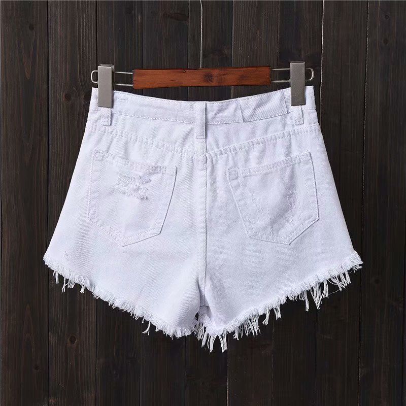 Damskie dżinsowe szorty z wyso – Shorts Denim Frayed recenzja i cena
