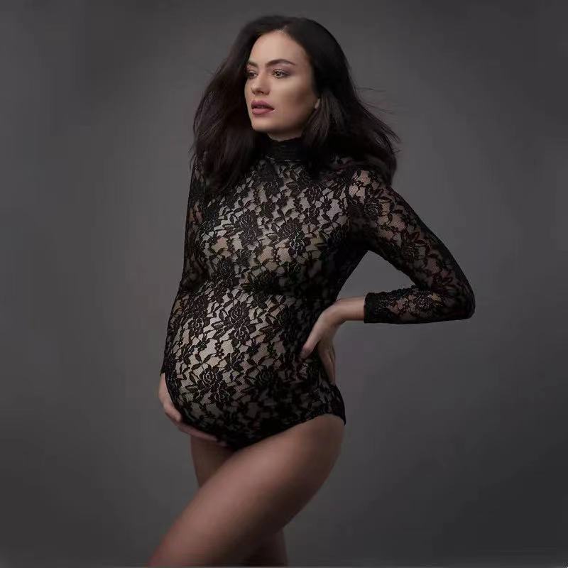 Koronkowa fotografia ciążowa r – Romper Floral Print recenzja i cena