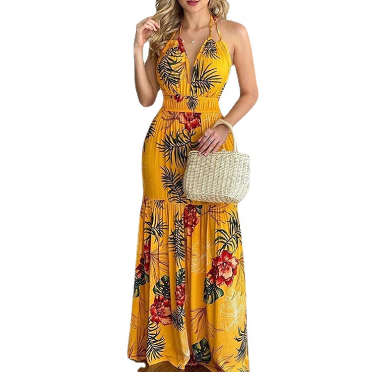 Sukienka maxi w kwiaty, długa, – Maxi Dress Halter recenzja i cena