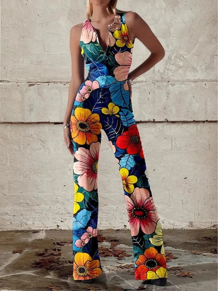 Damskie kombinezony z wysokim  – Romper Floral Print recenzja i cena