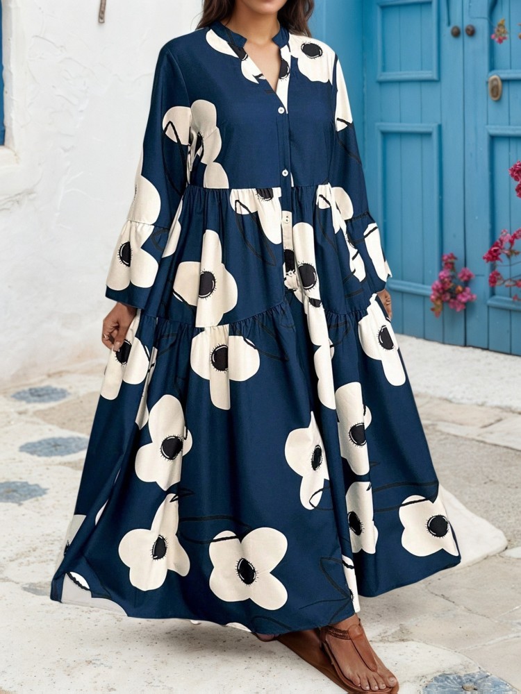 Odzież damska plus size XL-4XL – Midi Skirt Floral recenzja i cena